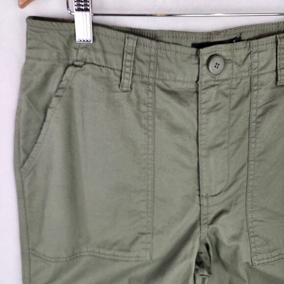 Sanctuary Women's 30 Green Cotton Maya Jogger Pants Patch Pocket Elastic Cuffs - Picture 2 of 7